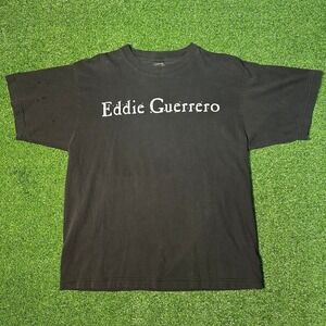 Vintage Eddie Guerrero Y2K WWE Wrestling Graphic T-Shirt Black Mens Large